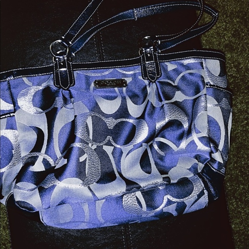Navy/Silver/Gray Coach Coach Shoulder Purse